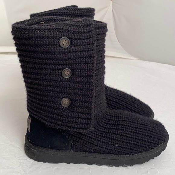 Ugg Classic Cardi knit sweater boots in black 8 - Picture 2 of 10